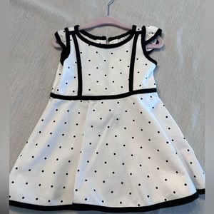 Janie and Jack White dress with Black polka dots